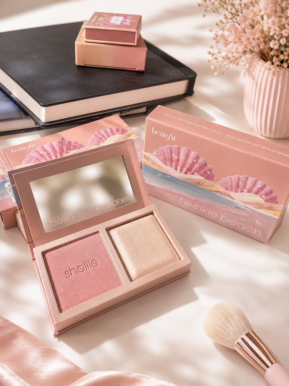 Benefit Twinkle Beach Shellie Blush & Highlighter Duo — Pink